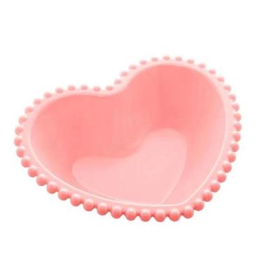 Imagem de Saladeira Porcelana Coração Beads Rose 21x18x6 cm - wolff