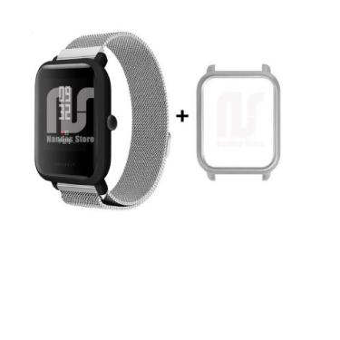 Imagem de Kit Pulseira Compatível com Amazfit Bip De Metal / Aço - Magnética + C