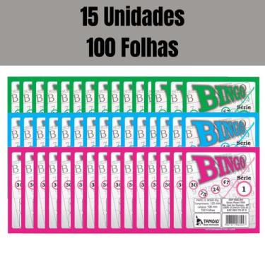 Imagem de KIT com 15 Blocos para Bingo com 100 Folhas - Tamoio, Azul