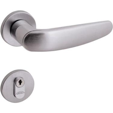 Imagem de Fechadura Arouca Externa Polo Z 40mm Roseta Cromado Escovado, Cromado 