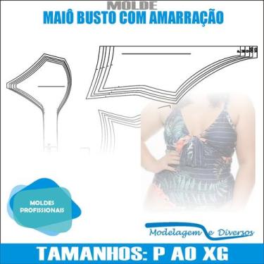 Imagem de Molde Maiô Busto Com Amarração, Modelagem&Diversos, Tamanhos P Ao Xg
