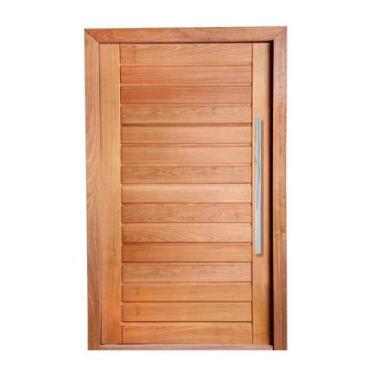 Imagem de Porta Completa Pivotante AD01 em Madeira Maciça Tauari - Mapaf, 102cm 