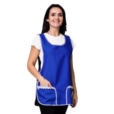 Imagem de kit 10 Avental Bata Com Renda 2 Bolsos Inteiro Oxford Lojaloja - Loja 