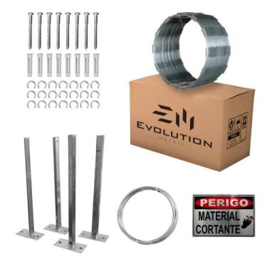 Imagem de Kit Completo Cerca Concertina Simples 45cm 10 Metros - Evolution Metai