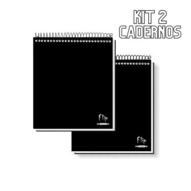 Imagem de Kit 2 Caderno Capa Dura Canhoto 10 Matérias Espiral Pautado - Tamoio, 