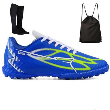 Imagem de Kit Chuteira Futebol Society Sintetica Campo Grama Sintetica + Mochila