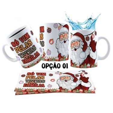 Imagem de Caneca 325ml Natal Vintage Sarcástico só vim pelas tretas - LARANJA E 