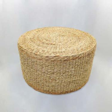 Imagem de Cesto Decorativo Grande Palha Natural Redondo c Tampa Luxo - LUXdécor 