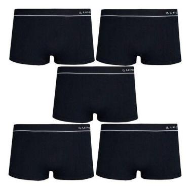 Imagem de Kit Com 5 Cueca Lupo Sunga Microfibra Sem Costura Original, Preto, M