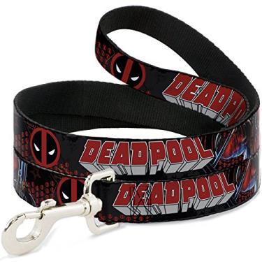 Imagem de Buckle-Down Coleira para cães com logotipo da Marvel Universe Dead Pool/pose de ação 1,2 m