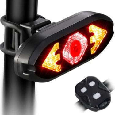 Imagem de Lanterna Traseira de Bike Com Seta e Controle Sem Fio Sinalizador de B