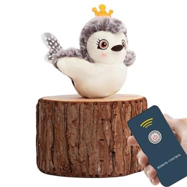 Imagem de MooGlamor Brinquedo de gato de pássaro voador chilrear e bater papo acessórios para gatos com controle remoto brinquedos interativos para gatos internos (coruja fofa)