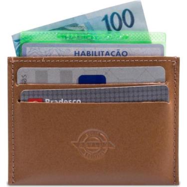 Imagem de Porta Cartão de Couro Artlux CHN C804, Pinhão