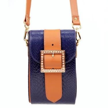 Imagem de Bolsa Transversal Estruturada em Couro Artlux 9052, Azul