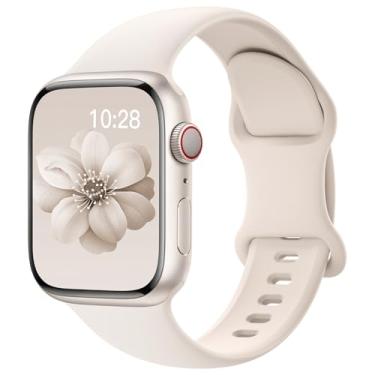 Imagem de Pulseiras esportivas de silicone compatível com pulseiras de Apple Watch de 40 mm, 38 mm, 41 mm, 44 mm, 45 mm, 42 mm, 49 mm femininas e masculinas, pulseira de substituição esportiva macia e
