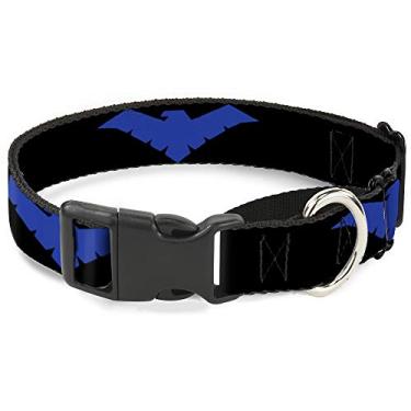 Imagem de Coleira de cachorro com logotipo de asa noturna martingale preto azul 40 a 58 cm 3,8 cm de largura