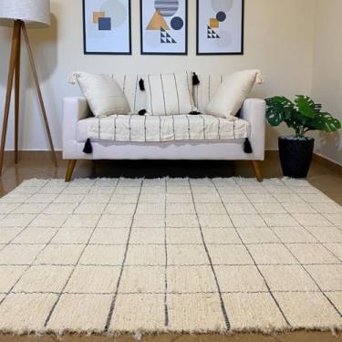 Imagem de Tapete Sala Quarto Algodão Cru Artesanal Rústico Boho Minimalista Macio Dupla Face Tear Manual (2,00 x 2,50)