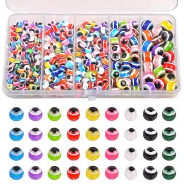 Imagem de JSHANMEI Conjunto de miçangas de pesca 300 peças contas de olho de peixe plástico rígido cores mistas redondas para equipamento de pesca miçangas isca ovos acessórios para pesca
