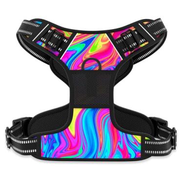 Imagem de Rnivvi Peitoral para cães, fofo, sem puxar, tamanho extra pequeno, peitoral reflexivo para filhotes e gatinhos, colete ajustável para cães pequenos, gatos, peitoral para animais de estimação com alça