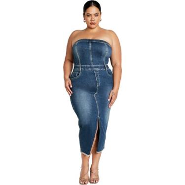 Imagem de City Chic Vestido feminino Citychic Plus Size Underground, Jeans médio, 46