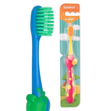 Imagem de SmileGoods Y254 Escova de dentes infantil girafa, extra macia, embaladas individualmente, cores sortidas, pacote com 72 unidades