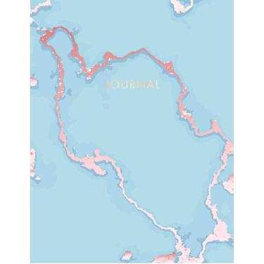 Imagem de Journal: Baby Blue Marble and Rose Gold - - Dotted Bullet Grid Journal (8.5 x 11 inches) - 120 Dot Pages