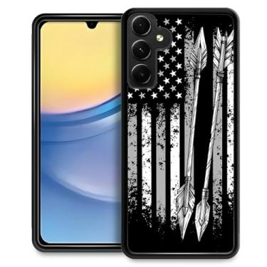Imagem de Goodsprout Compatível com Samsung Galaxy A15, bandeira americana tiro com arco e flecha ao ar livre, design de padrão incrível, à prova de choque, antiarranhões, capa traseira rígida de policarbonato