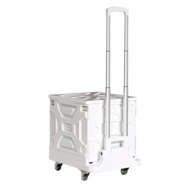 Imagem de carroça Carrinho de vagão portátil com rodas, vagão utilitário dobrável para mercearia, carrinhos e vagões de plástico para transporte/compras dobrável