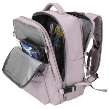 Imagem de Mochila de viagem grande feminina, mochila de transporte, mochila de caminhada impermeável esportiva mochila para laptop escolar, C2-lótus rosa, Large-L, Mochila de viagem