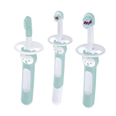 Imagem de Kit com 3 Escovas de Dente Para Bebê Brushes Azul - MAM