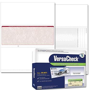 Imagem de VersaCheck Verificação segura - 1000 cheques de voucher de negócios em branco - Burgundy Classic - Formulário nº 1001 de 1000 folhas - Check in Middle