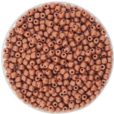 Imagem de Miçanga 4mm Colorida Miçangão Leitosa 50 gramas - 10de10, Marrom