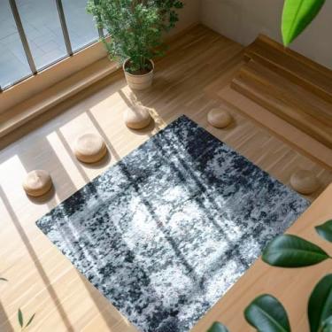 Imagem de Tapete Éfeso Decorativo para Sala e Quarto, 200x250 cm, com Relevo em Tecido (Cinza)