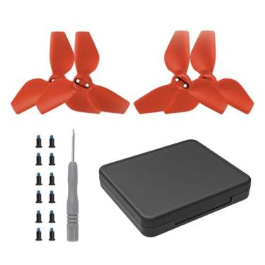 Imagem de 2 Pairs Propellers+Storage Box for DJI NEO Drone Accessories, Quick-Release Paddle Blades Propeller Props Wings Compatible for DJI NEO Drone with Screwdrivers Set (Red Set)