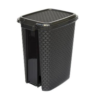 Imagem de Lixeira com Pedal Rattan 7 Litros Arqplast Lixeira Resistente Cozinha 