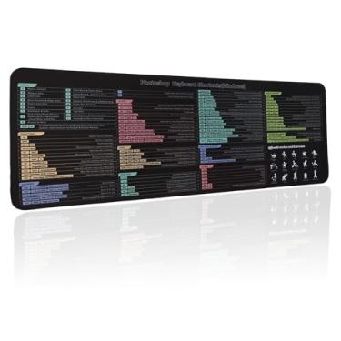 Imagem de Mouse pad de atalhos PS, mouse pad de atalhos de teclado Adobe Photoshop, atalho de teclado de referência rápida, tapete de mouse de atalhos, tamanho grande, dicas de teclado, presentes para