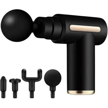 Imagem de Massageador Elétrico Portátil Pistola Muscular Recarregável Profissional Massagem Miofascial Alívio Dores Relaxamento (Preto)