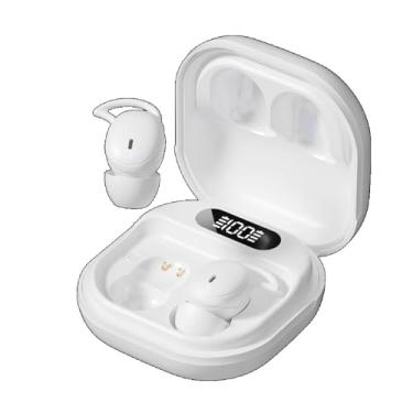 Imagem de Fones de ouvido do sono invisíveis sem fio bluetooth 5.4 hifi sonor esporte fones de ouvido fones de ouvido com microfones para trabalho doméstico,White
