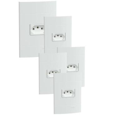 Imagem de 5 un Conjunto de Tomada Branco Fosco 10A 250V SCHNEIDER