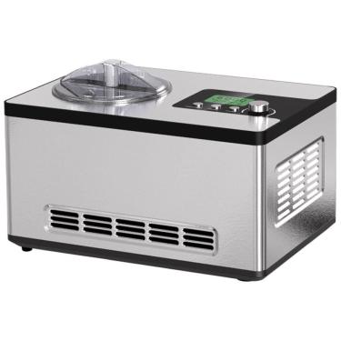 Imagem de Máquina de Sorvete Automática 1,9L com Compressor Embutido e Temporizador LCD, Homtone, Prata