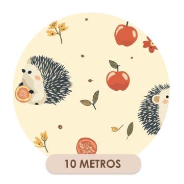 Imagem de Papel De Parede Adesivo Porco Espinho e Frutas - Deliquadros, 10 METRO