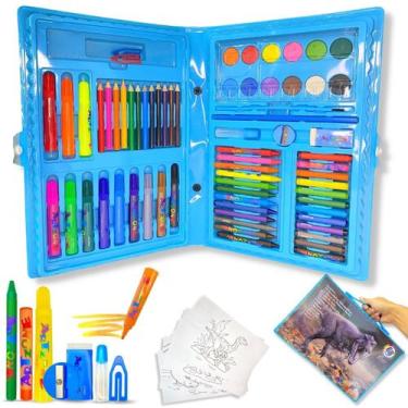 Imagem de Maleta Pintura Infantil Estojo 68 Peças Para Colorir - Europio, Azul