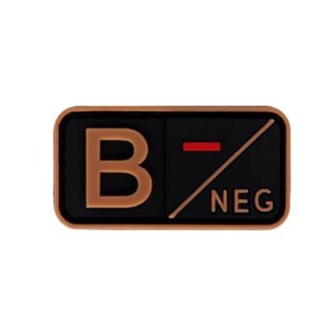 Imagem de Ysmzzmsy 1 Patch de moral PVC tipo sanguíneo – Adesivo de moral divertido, tático, militar, muito adequado para seu equipamento militar tático, mochila, chapéu, colete (5 x 2,5 cm (cor de lama B-)