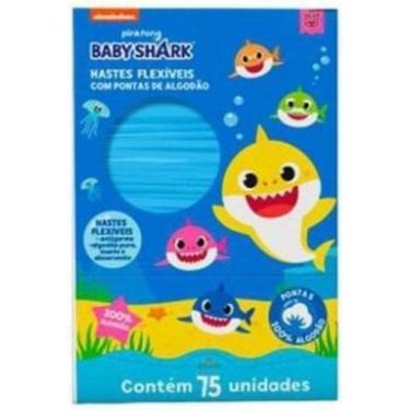 Imagem de Cotonetes Baby Shark 75 Unidades - Hastes Flexíveis