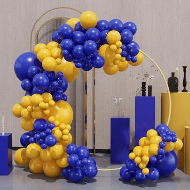 Imagem de Royal Blue and Lemon Yellow Balloon Garland Kit-134pcs Latex Balloons for Boy One Oh Baby Shower Bridal Shower Bride to Be Gender Reveal Graduation Birthday Party