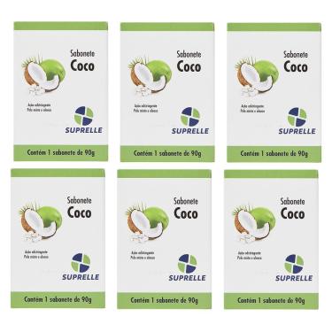 Imagem de Kit 6 Sabonete Suprelle Coco 90G