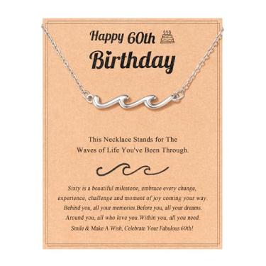 Imagem de Tarsus Presentes de aniversário para mulheres, através das ondas da vida, colar de aniversário ondulado para mulheres, amigas, irmãs, filhas, mãe, avó..., average, Aço inoxidável, Sem Pedra Preciosa