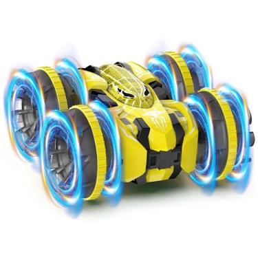 Imagem de Carrinho de Controle Remoto Anfíbio 4x4 à Prova d`Água 2,4 GHz - RC Barco Rotativo 360° com Luzes LED - Presente Divertido e Radical!Fygurso