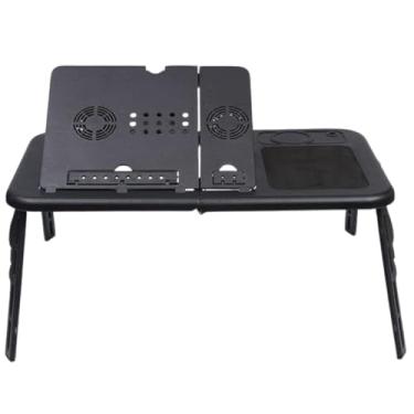 Imagem de MESA NOTEBOOK APOIO REFRIGERADOR 2 COOLERS VENTILADOR SUPORTE BASE REFRIGERADA CAMA SOFA ERGONOMICA DOBRAVEL ARTICULAVEL
