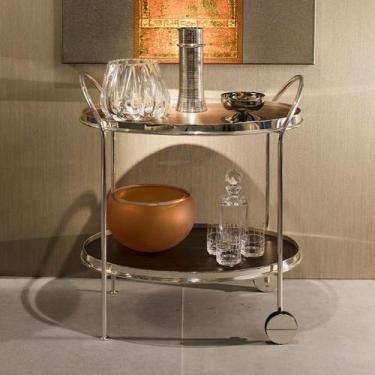 Imagem de Carrinho Fiocco Oval Prata Pequeno com 2 madeiras - St James